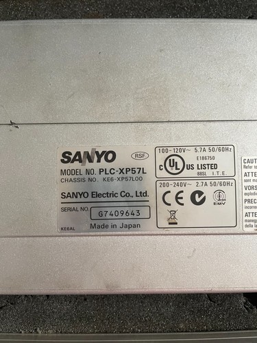 Sanyo plc xp57l xp57 - sanyo, plc-xp57l