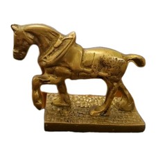 Solid heavy brass horse cart - solid,