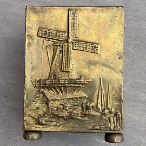 Vintage embossed brass planter - vintage,