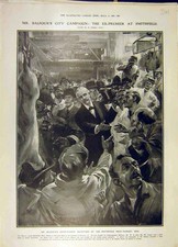 Original Old Antique Print