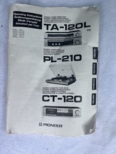Pioneer. TA-120L, PL-210 & Cт-120 Manual. 1970s. FREE P&P
