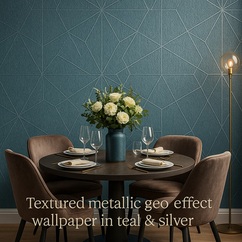 Textured metallic geo effect - metallic,
