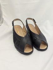 Salamander Lady Slip on Shoes  Size UK 5.5 black open toe