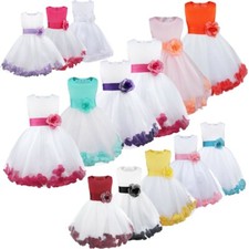 Petals Baby Flower Girl Dress Princess Bridesmaid Wedding Formal Party Maxi Gown