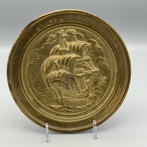 Vtg brass plate lombard - brass,