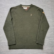 Percussion Shooting Jumper Mens XL Khaki Green Acrylic Wool Blend Hunting