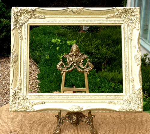 Wooden cream gold picture - wooden,