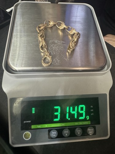 9ct gold tulip bracelet - gold,