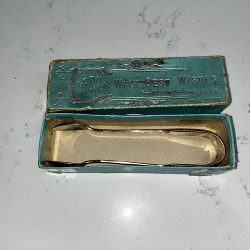 Sterling silver sugar tongs - silver,