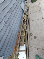 9.5ft Vintage Wooden Ladder