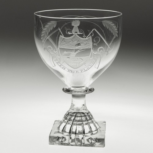 Georgian rummer glass engraved - georgian,