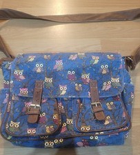 Sparkly owls vintage blue