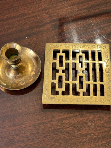 Vintage solid brass - solid, trivet