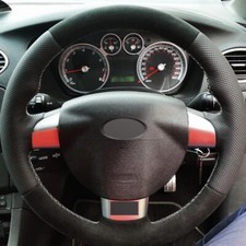 Alcantara Steering Wheel Cover Real Leather Wrap for FORD FOCUS 2 ST 2005-2011 L