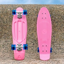VICI Cruiser Skateboard [27in] | PINK & BLUE PENNY BOARD | Retro Deck/4in Trucks