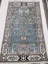 Silk Persian Rug - 90 x 155 cm - Q-O-M Stunning Floral Design Silk Carpet
