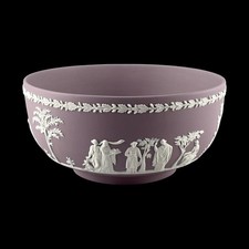 WEDGWOOD Jasperware Handcrafted Lilac Purple Large Fruit Bowl with Box 20cm '80