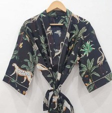 Cotton Kimono Robe Animal