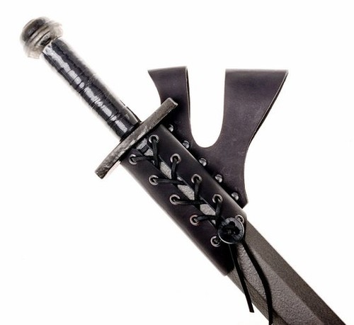 Laced leather weapon holder