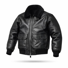 Men’s Black Leather Bomber