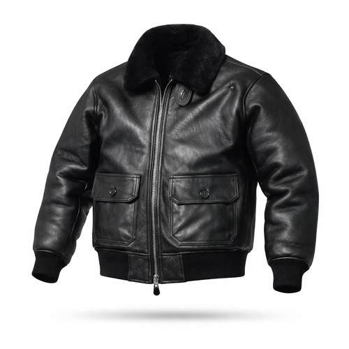 Men black leather bomber - men’s,