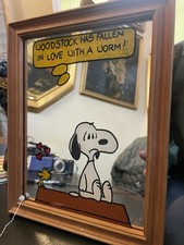 Snoopy Cartoon Mirror ‘Woodstock Has Fallen In Love With A Worm’ Vintage Peanuts