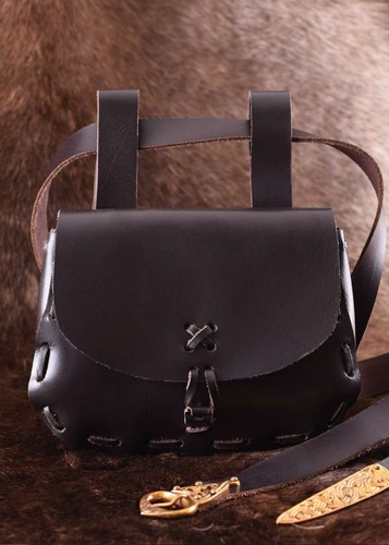 Dark brown leather - belt, bag