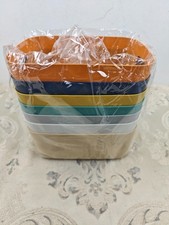 SA Products 7 Pack Plastic Storage Boxes | Colourful Storage Baskets with Handle