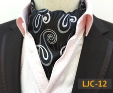 Cravat Ascot Tie Brown Blue Red Black Grey Orange Black Yellow Pink 100% Silk 