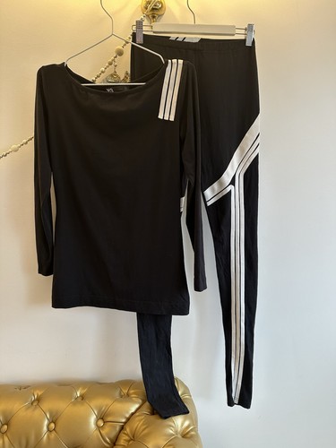 Black stripe leggings - stripe,