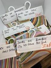 Paul Smith Collectible Fabric Samples x 6 Swirl Hobby Craft Art 