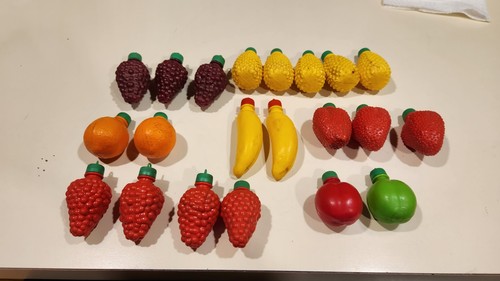 Plastic candy filled fruits - plastic,