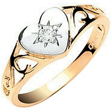 Baby Childs Heart Signet Ring