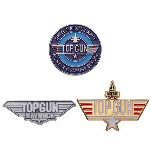 Top gun enamel pin badges - top,
