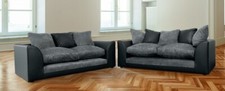 Fabric Sofa 3 2 Seater Black