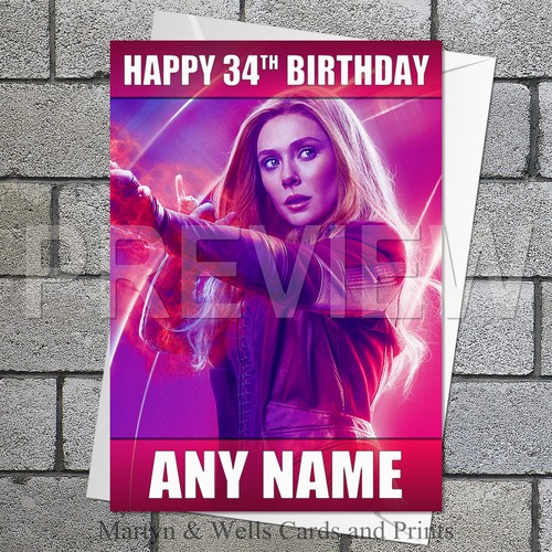 Scarlet witch birthday card - scarlet,