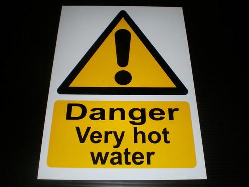 Danger very hot water - danger,