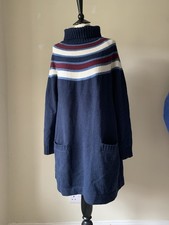 Two Danes Lovely LambsWool Knit Cowl Neck Lagenlook Jumper Dress Sz m Ch 46"