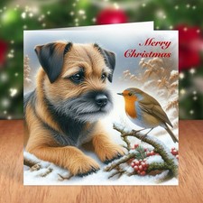 Border Terrier Dog Christmas Card