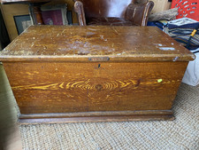 Vintage Antique Handmade Wooden Chest Trunk Scotch Pine? Scumbling? Victorian?