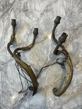 Unusual Pair of Antique French Solid Bronze Wall Lights Sconces Appliqués H:34cm