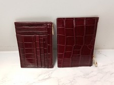 Aspinal Of London Burgundy Croc Purse & Zip Wallet