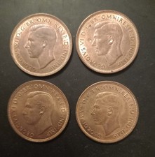 Rare, Uncirculated Full Lustre George V1 Pennies 1937  Coronation Year