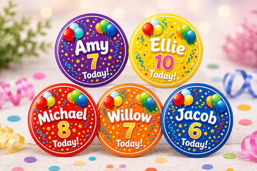 Personalised birthday badge - birthday,