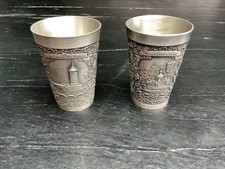 Pewter Beaker Cup Zinn Becker x 2 Rheinland Pfalz Becher  Stadtbecher Crailsheim
