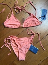 Jack Wills new bikini, m top & s briefs, orange with tie sides