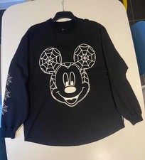 Disney Spirit Jersey Halloween T-shirt Large LS Glow in Dark Mickey Spider 2018
