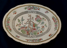 AUTHENTIC ANTIQUE ADAMS POTTERY INDIAN TREE PLATTER IN FAIRLY GOOD CONDITION  m