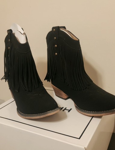 Hpsom black suede fringe - black,