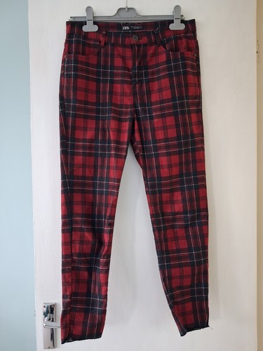 Zara tartan trousers jeans - zara, /